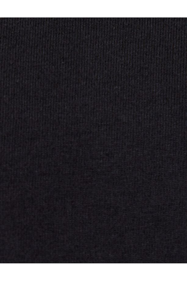 Kısa Kollu Pamuklu Bisiklet Yaka Basic Tişört - 6