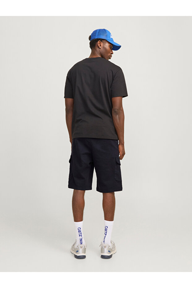 Bağcıklı Düz Kargo Şort - 4