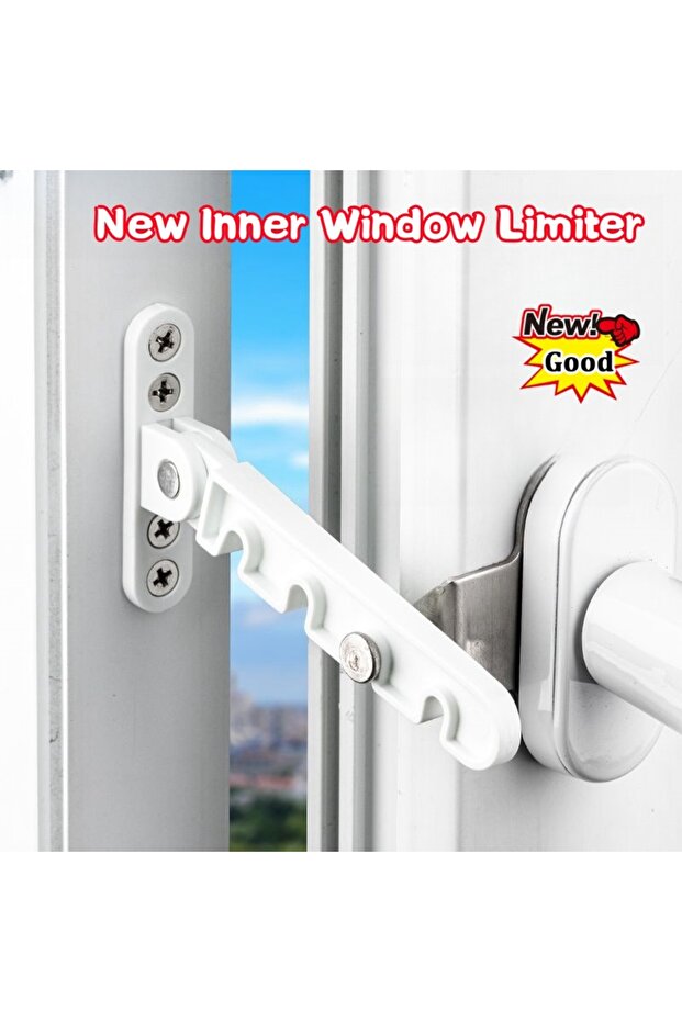 New Inner Window Limiter Latch Position Stopper Casement Wind Brace Home Security Door Windows Sa...