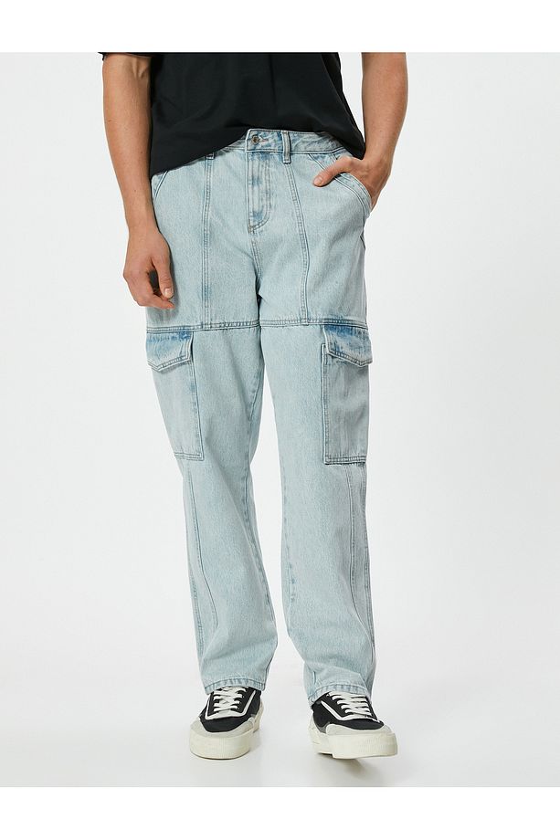 Kot Kargo Pantolon Oversize Cep Detaylı - 3