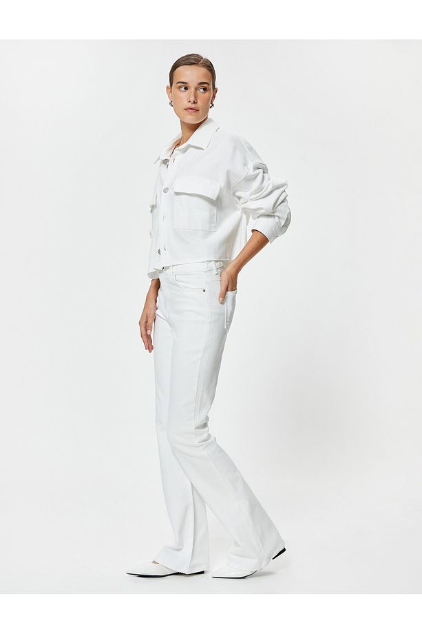 İspanyol Paça Kot Pantolon Slim Fit Standart Bel - 2