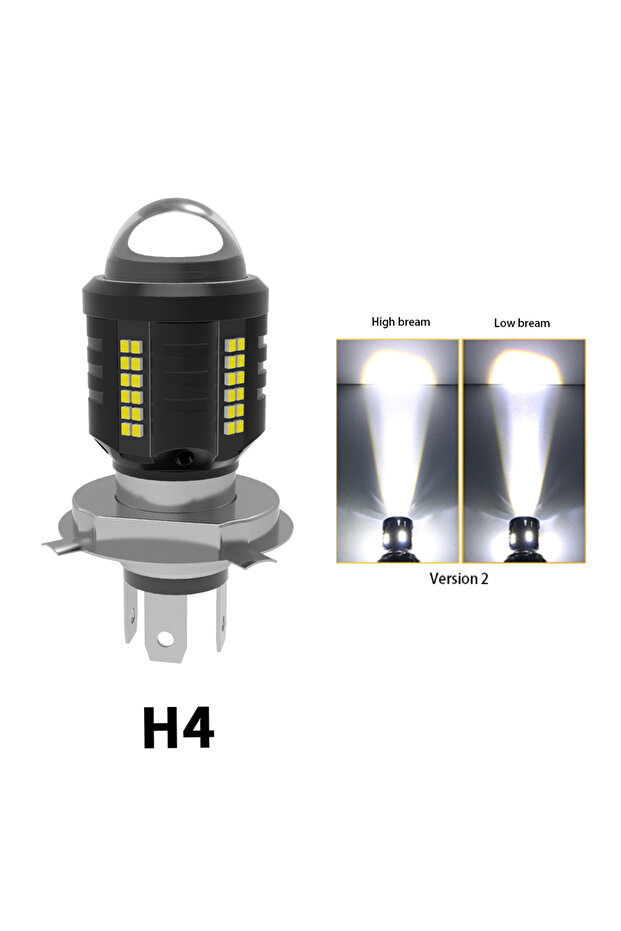 H4 أبيض أبيض ملحقات الدراجات النارية فائقة السطوع لمبة مصباح أمامي LED H4 شعاع عالي/منخفض H6 BA20D استكشاف