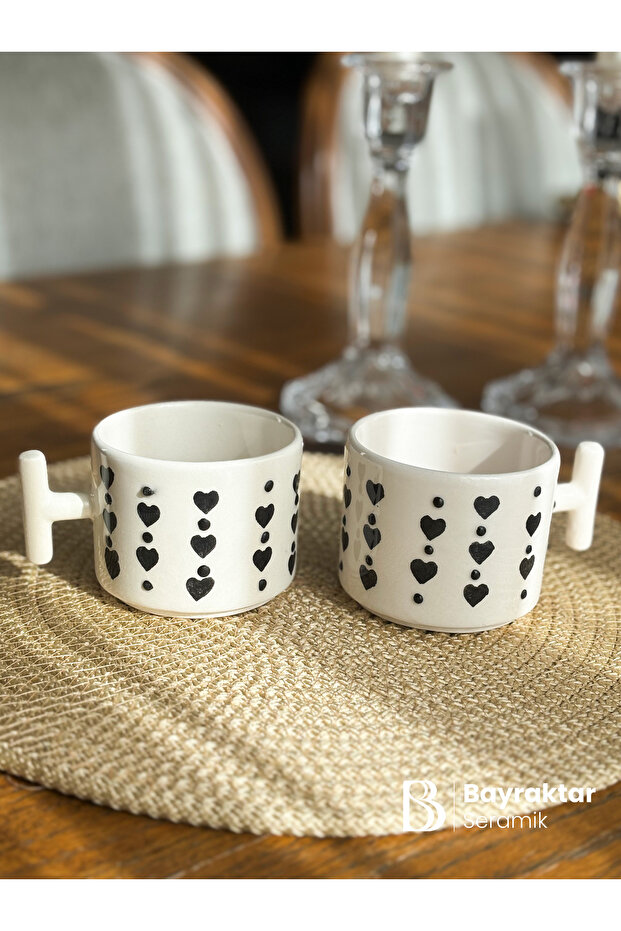 2'li Desenli Kahve Fincanı 175 ml - 3