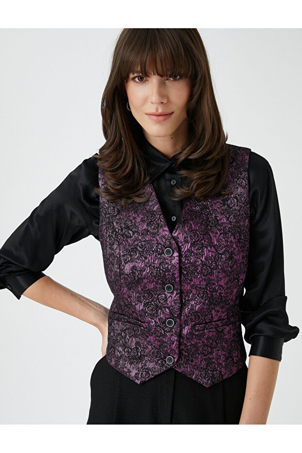 Jacquard Blazer Vest