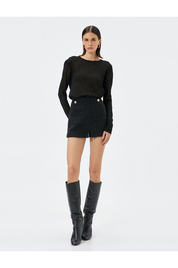 Knitwear Sweater Openwork Crew Neck Long Sleeve