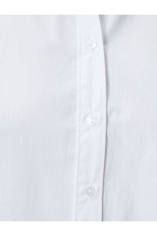 Basic Poplin Gömlek Uzun Kollu Düğmeli Pamuklu - 6