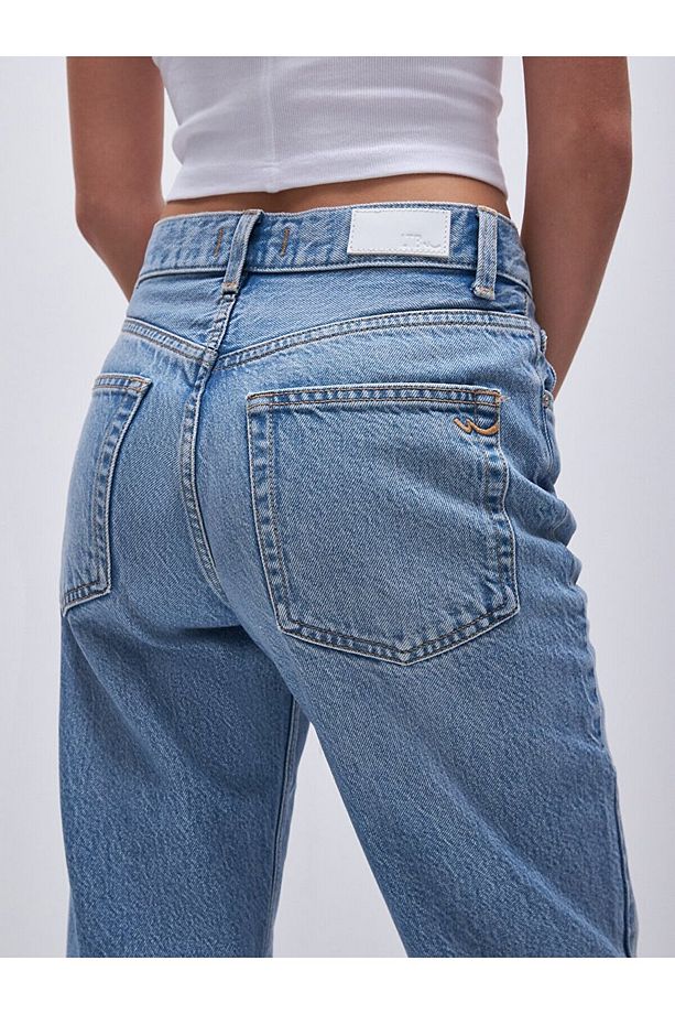 Vanetta Düz Paça Yüksek Bel Jean Pantolon - 6