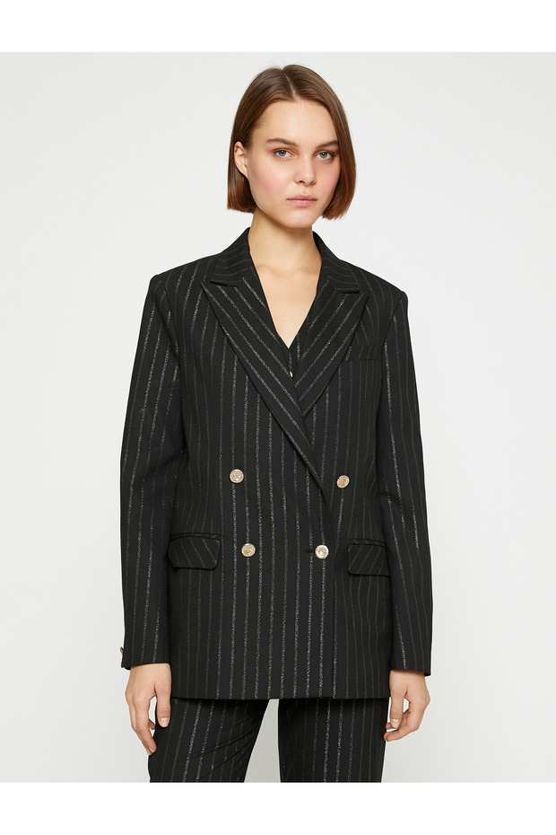 Sparkly Double Breasted Blazer Jacket - 4