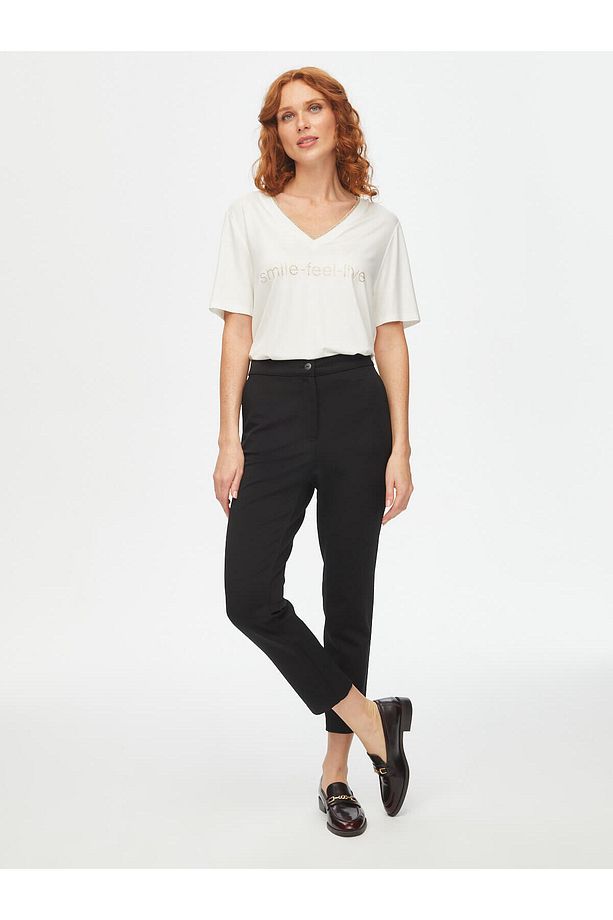 Önü Dikişli Slım Fit Diagonal Doku Örme Pantolon 69485 - 3
