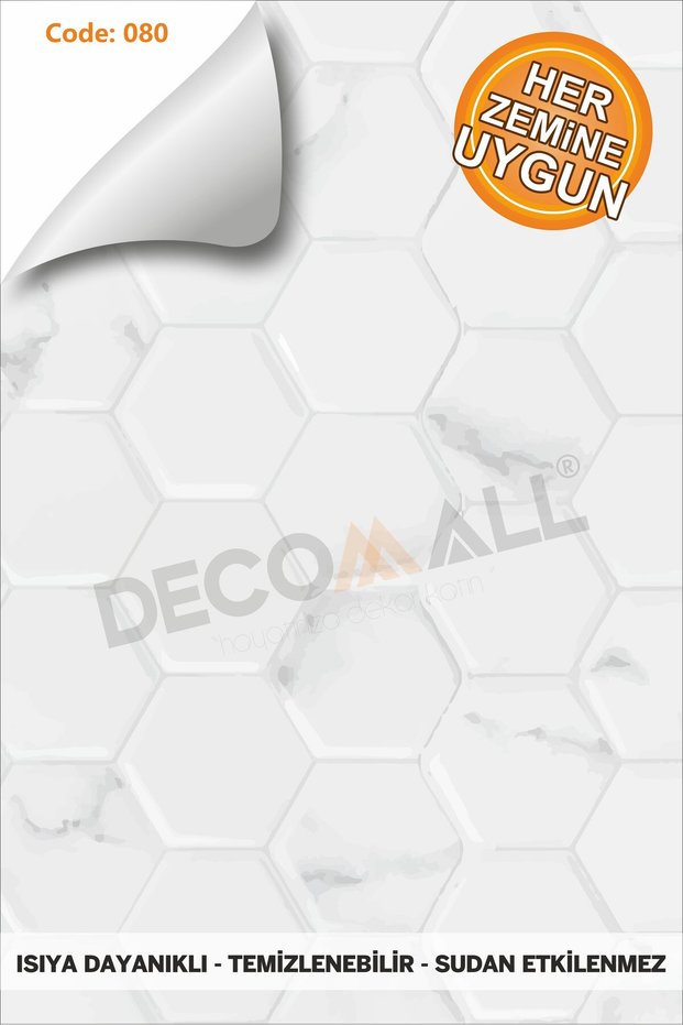 Code 80 Waterproof Kitchen Bathroom Floor Marble Furniture Tiles Adhesive Foil Finish