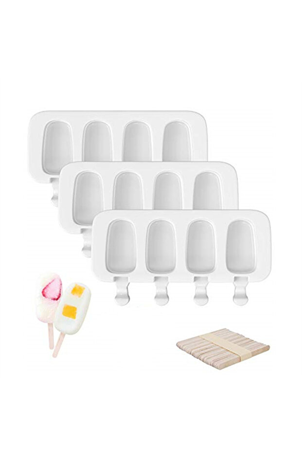 1pc 3pcs Popsicle Molds Set Silicone Popsicle Molds Cake Pop Mold Maker with 50 Wooden Sticks for DI