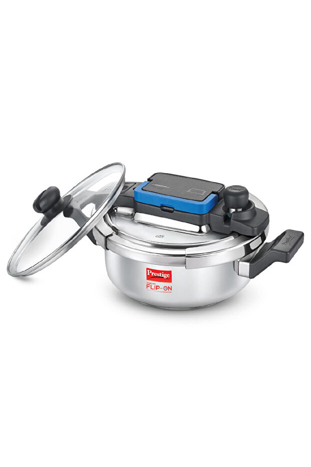 Svachh FLIP-ON Mini SS Pressure Cooker 18 cm-2 L with Glass Lid