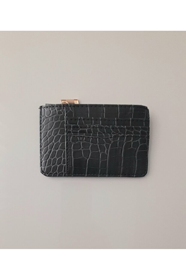 Gray Color Zipper Section Card Holder-Wallet (Shipped in Box)