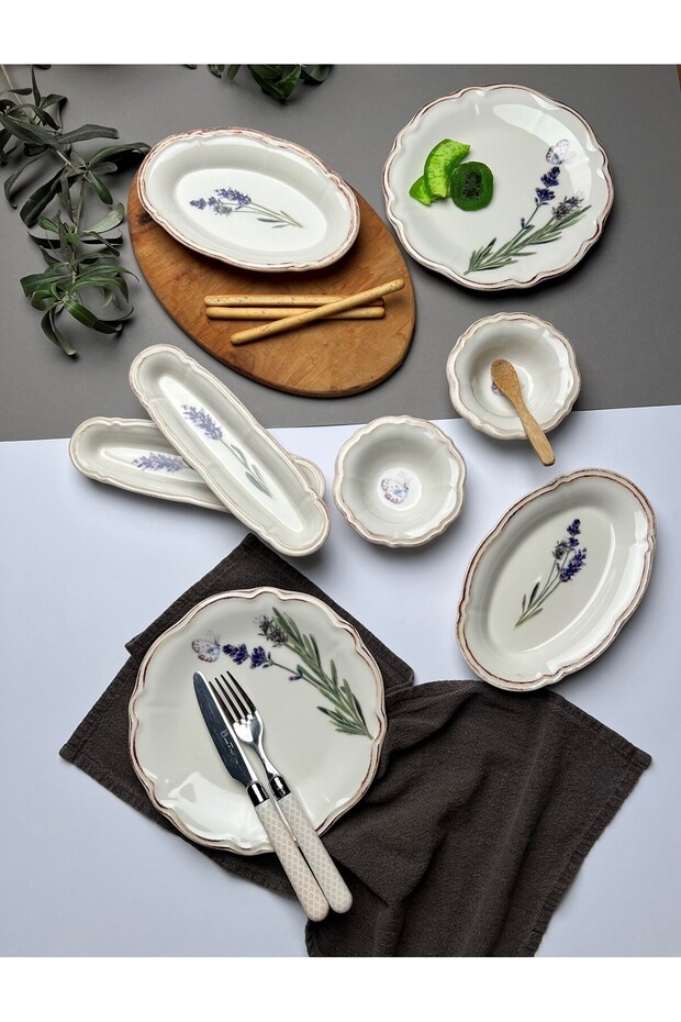 طقم فطور تاباك هاوس بورسلين فوليا لافندر لـ 6 أشخاص 14 قطعة - 1