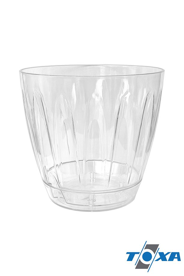 1.5 litre Papatya Orkide Saksısı Tabaklı Şeffaf Plastik Saksı Ø14,3 x 13,3 cm - 3