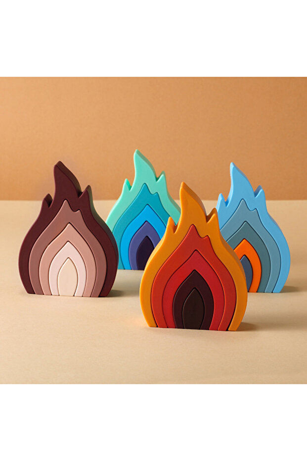 1Set Soft Building Blocks Silicone Stacking Blocks Baby Toy Round Shape Silicone Construction Toy... - 2