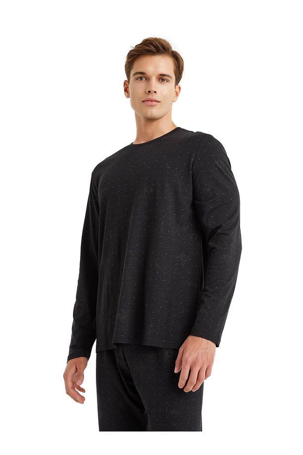 Erkek Uzun Kol Siyah Mikro Modal Pijama Takım C0T7N5O04 - 3