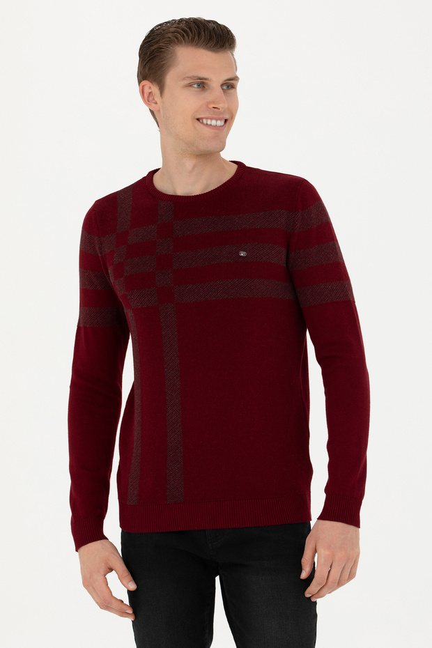 Men's Burgundy Sweater 50271010 -Vr014