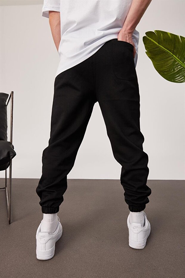 Erkek Basic Siyah Eşofman Altı NM-1 - 5