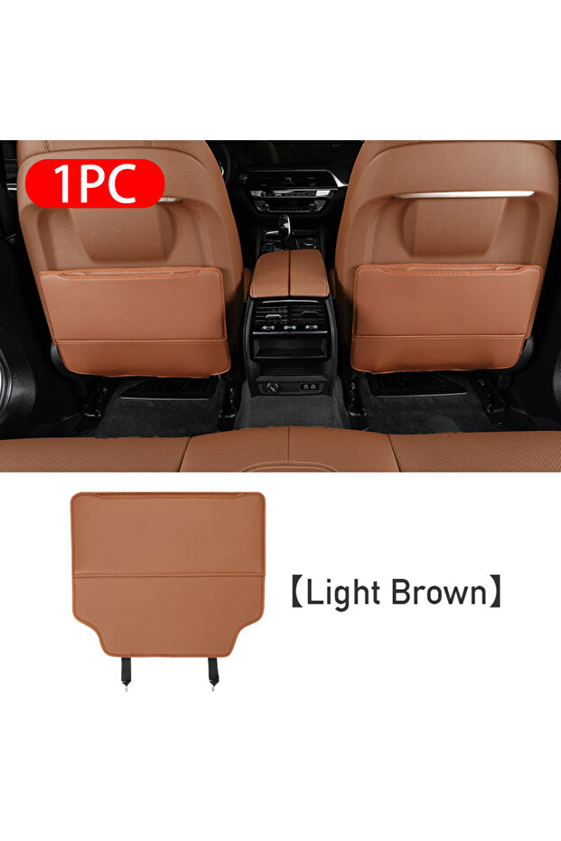 Light brown 1pcs BLALION PU Leather Anti Child Kick Pad Car Back Seat Protect Universal Auto Anti Mu