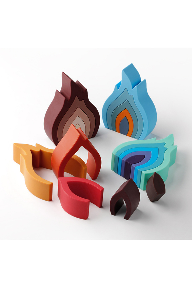 1Set Soft Building Blocks Silicone Stacking Blocks Baby Toy Round Shape Silicone Construction Toy... - 5