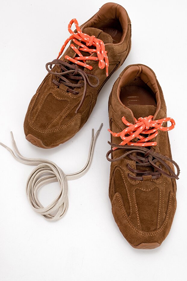 Serena Tan Suede Genuine Leather Damskie buty sportowe - 4