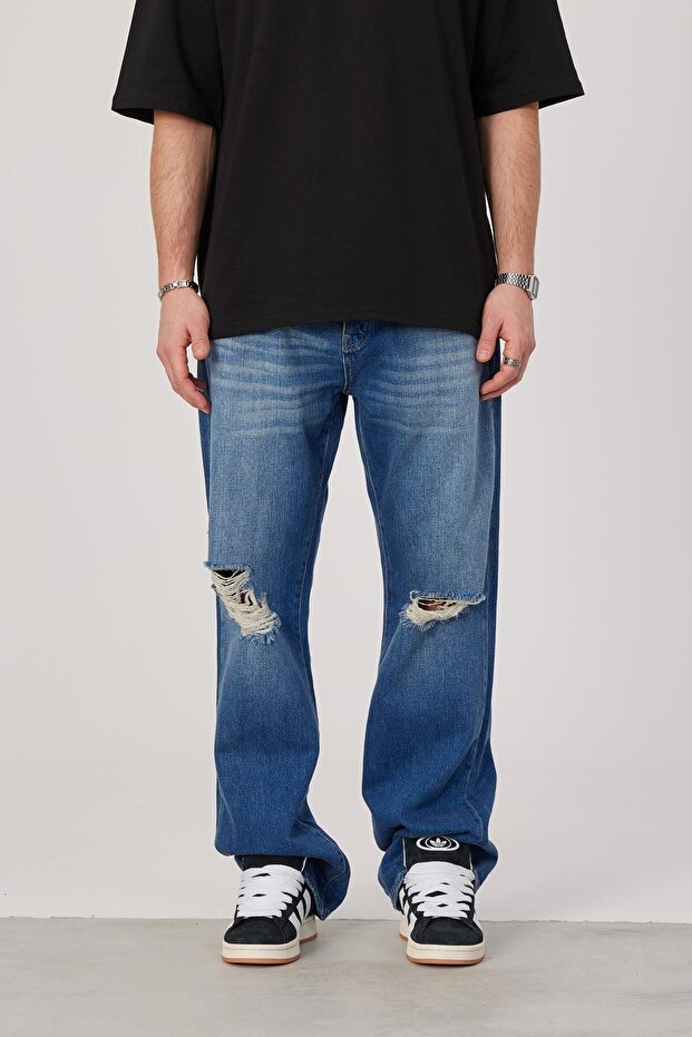 Men's Jean Pants 5174 Dark 16160 Blue Baggy Ripped