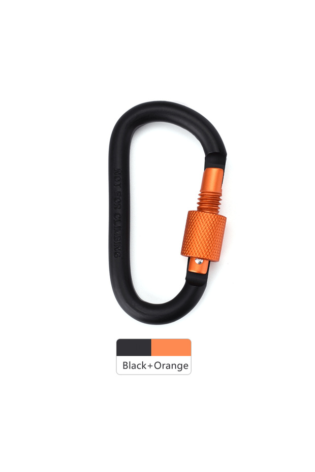 Black Orange 1pcs Aluminum Carabiner D-Ring Key Chain Clip Snap Hook Karabiner Camping Keyring 8 Col