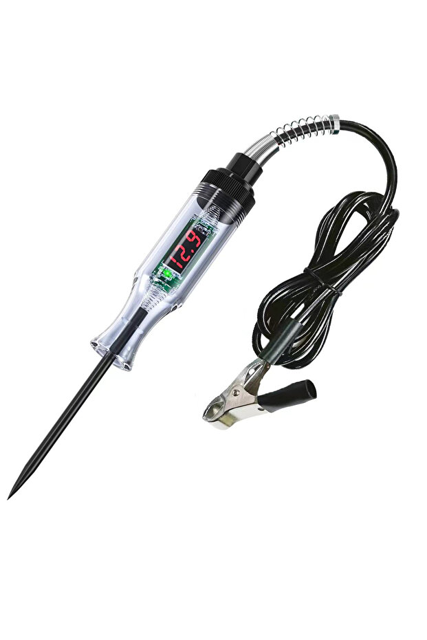 Black Version Test Light Automotive Circuit Tester 3-48V DC Digital LCD Display Prolong Spring Cable