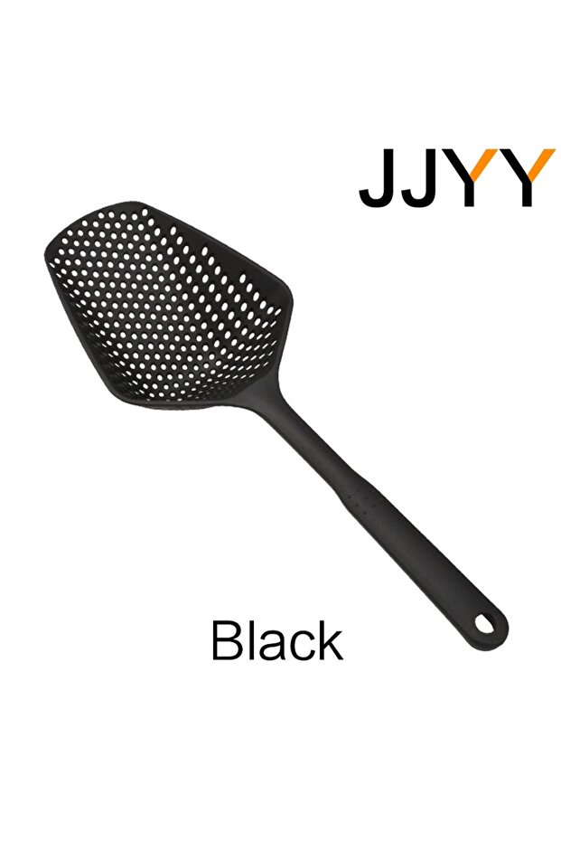 black Large Colander Kitchen Large Noodle Spoon Long Handle Spoon High Temperature Non-stick Pan Col
