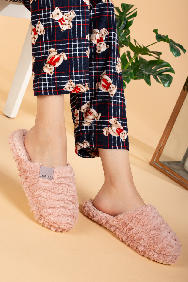 Women's Winter Plush Visco Orthopedic Soundproof Sole Soft Comfortable Warm Home Slippers
