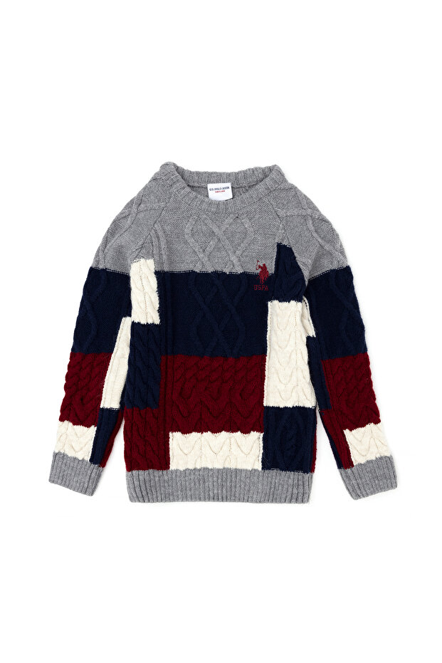 Boy's Gray Melange Sweater 50271370 -Vr086