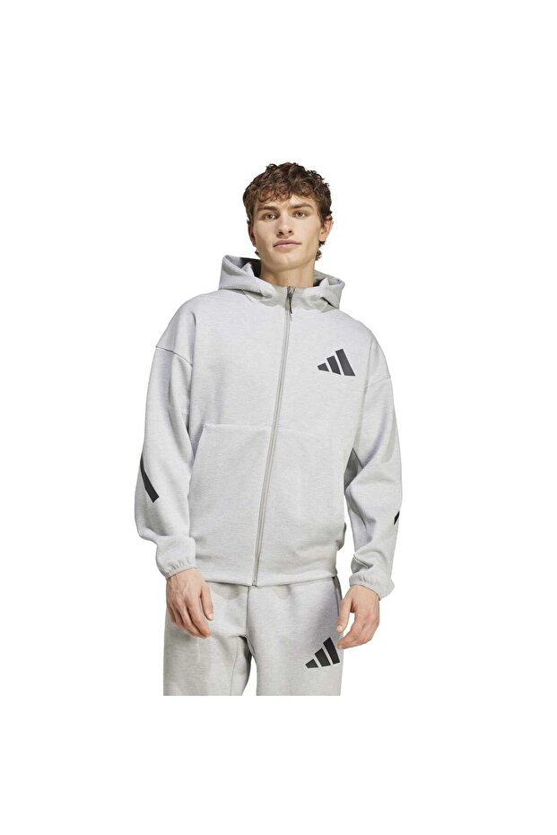 Z.N.E. Men's Gray Hooded Hoodie