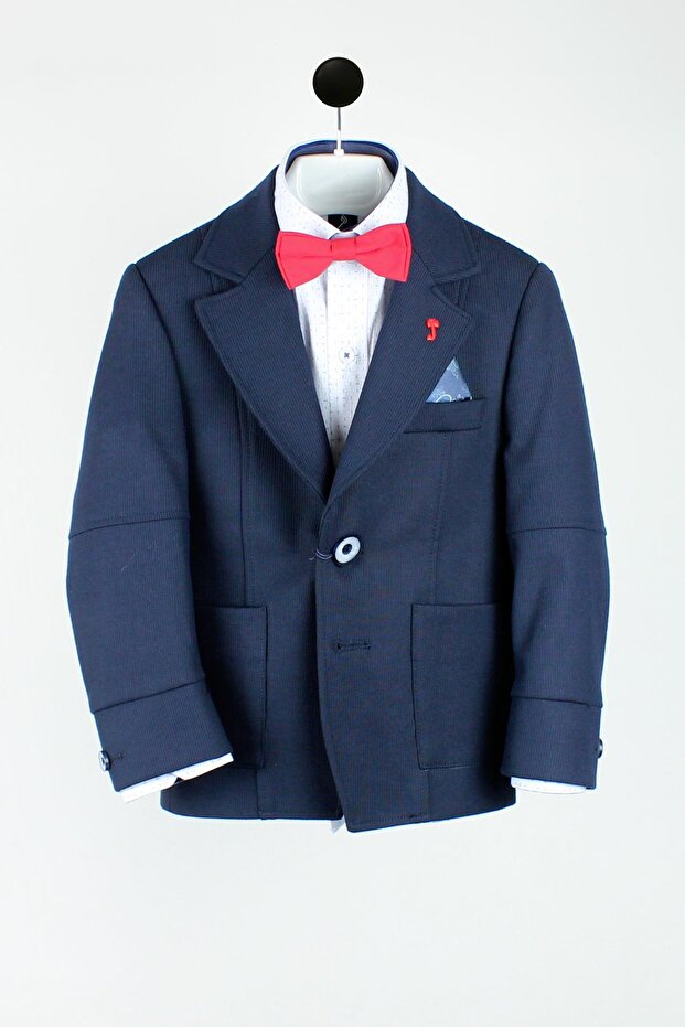 4-15 Years Old Boys' Sports Knitted Jacket Navy Blue