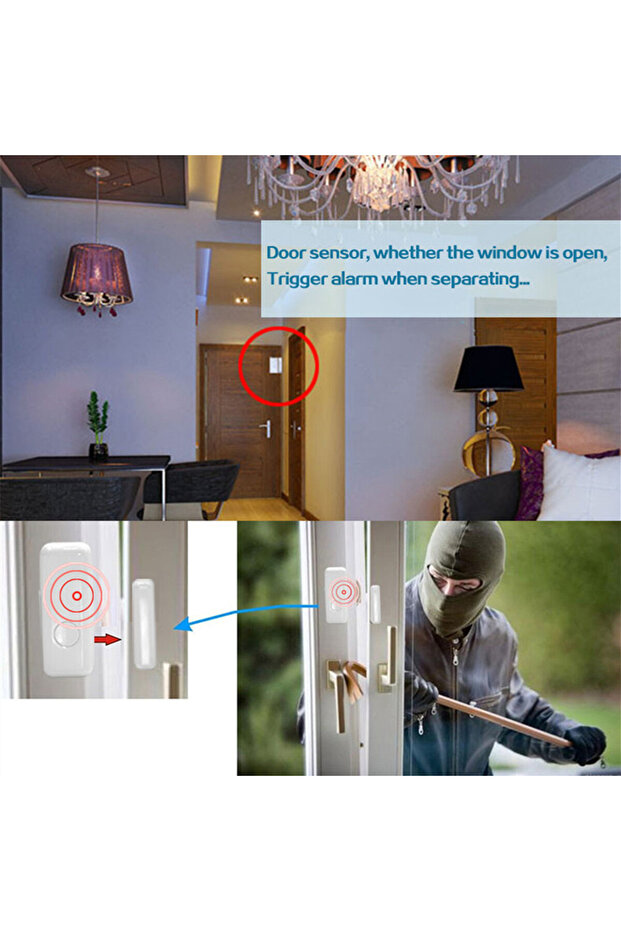 433MHz Alarm Sistemi için Pencere Kapı Sensörü PG103 Kablosuz Ev Alarm Uygulaması Uyarı Uyarıları - 4