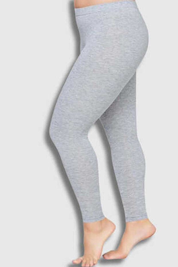 0173 Tutku Women's Plain Long Tights 6 Pack Gray