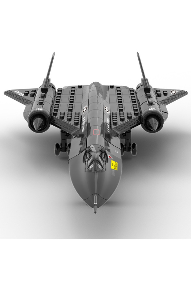 No Box 183-piece U.S. Air Force SR-71 Blackbird reconnaissance aircraft model, alloy fighter jet ass