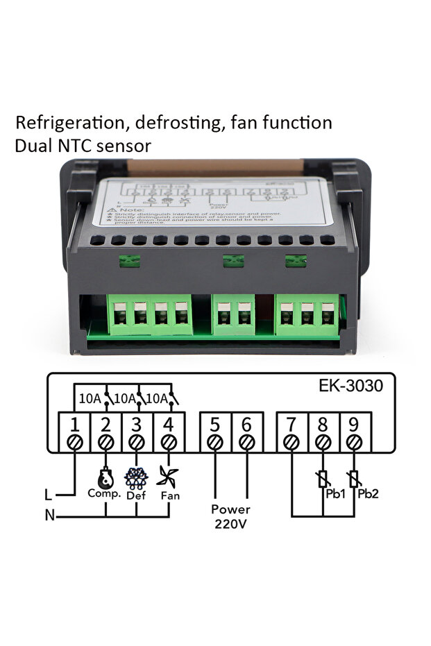 EK-3030 EK-3010/EK-3020/EK-3030 LED ترموستات رقمي متحكم في درجة الحرارة منظم الحرارة الثلاجة