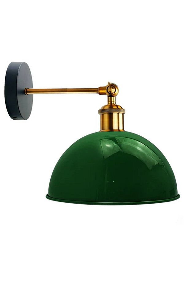 VİNTAGE,RETRO,RUSTİK YEŞİL 1XE27 ESKİTME DUYLU MASALLI TEKLİ DUVAR APLİK ŞAPKA ÇAP:23CM - 1