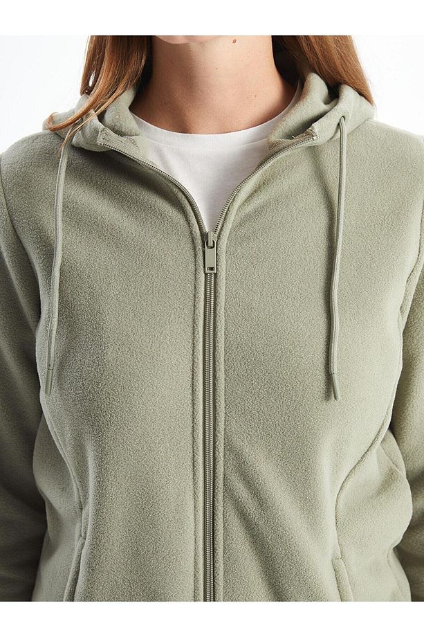 LCWAIKIKI Basic Kapüşonlu Kadın Fermuarlı Sweatshirt - 3