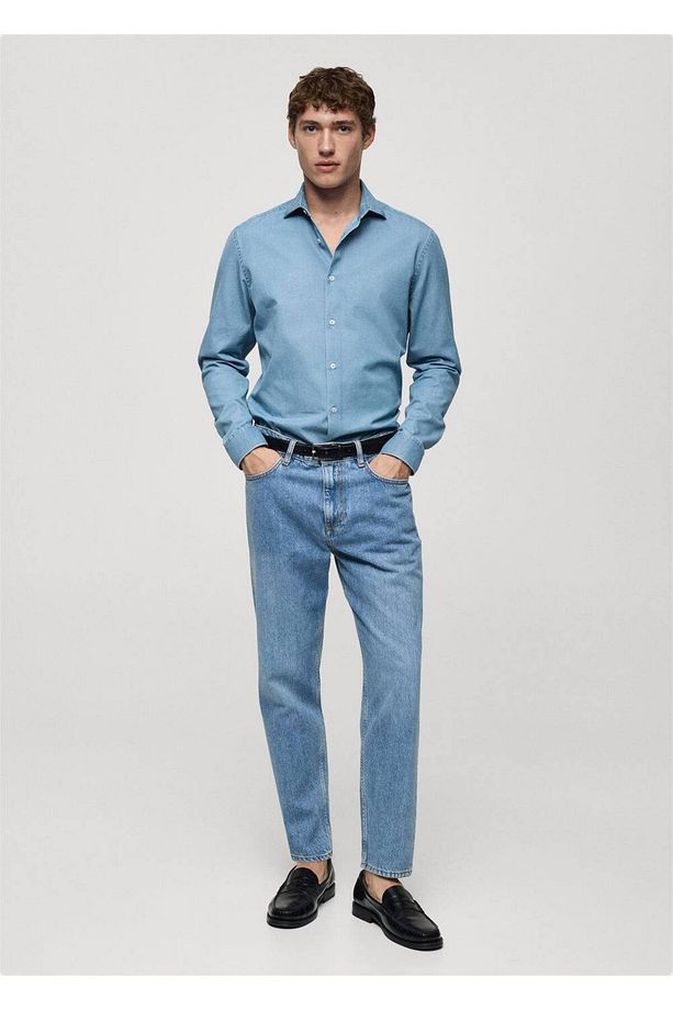%100 Pamuklu Chambray Gömlek - 2