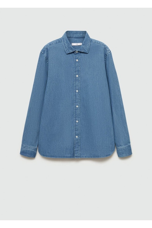 Normal Kesim Denim Gömlek - 3