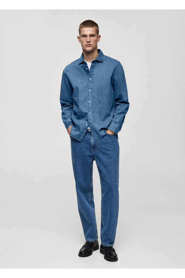 Normal Kesim Denim Gömlek - 2