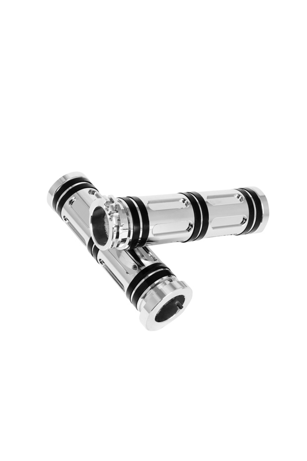 Chrome 1"25mm Handle Grips Motorcycle CNC Aluminum Handlebar Grips For Harley Touring Road King Glid