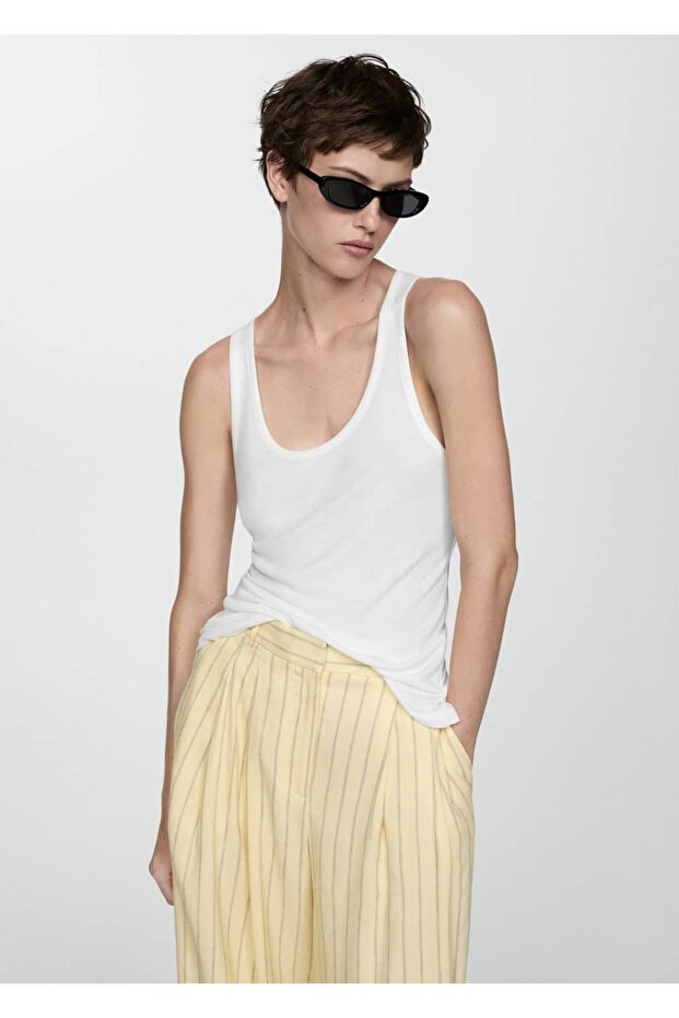 Askılı triko bluz - 1