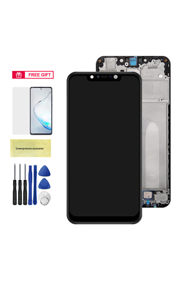 شاشة لمس LCD أصلية سوداء بإطار مقاس 6.18 بوصة لهاتف Poco F1، بديلة لشاشة Mi