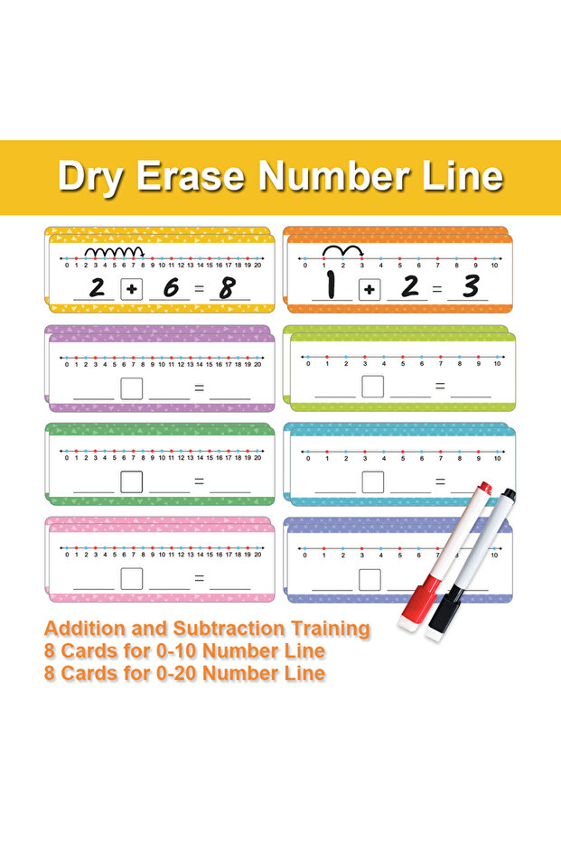 Number Line Addition Subtraction Training Cards Dry Erase Number Line Card Math Manipulative Board f