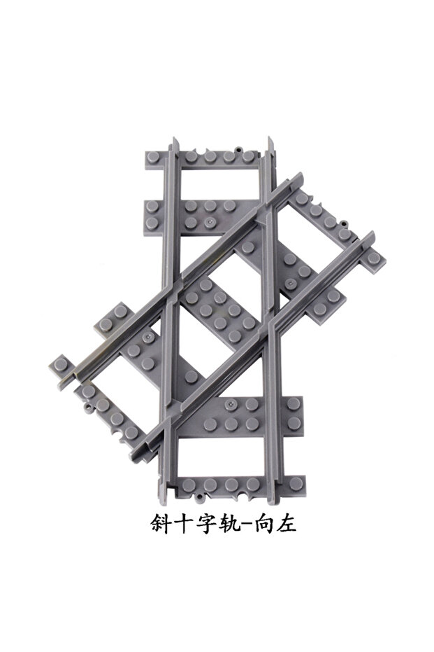 MOC City Train Rail Crossing Flexible Tracks Forked Straight Curved Rails Switch Building Block B... - 6
