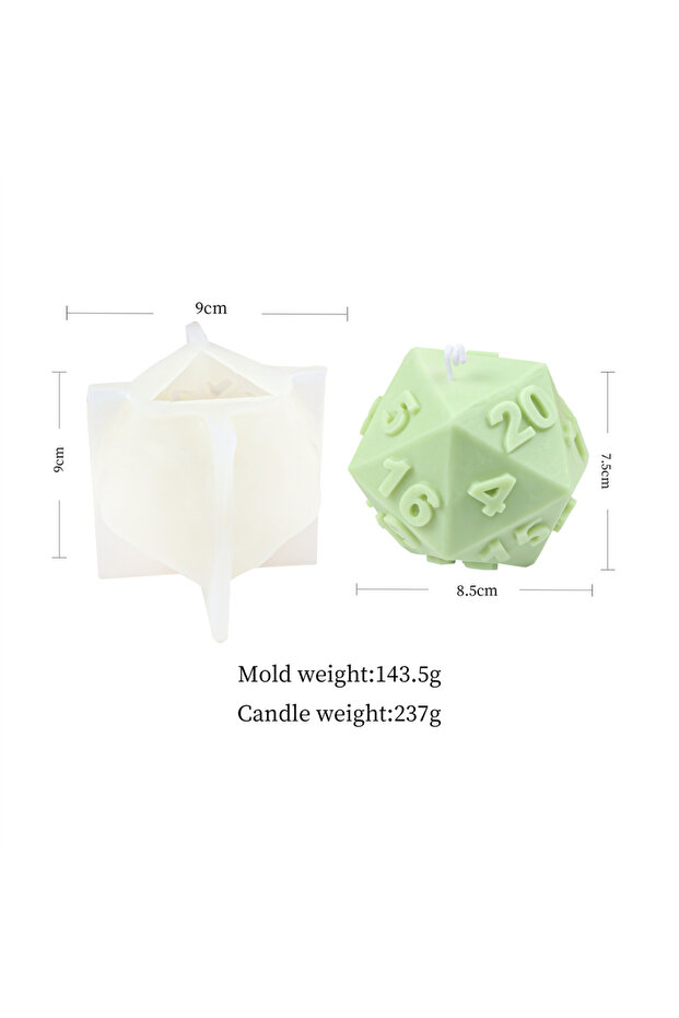 Dice Mold 3 Large Silicone Polyhedral Dice Candle Mold Scented Soap Epoxy Resin Moulds Triangle Diam