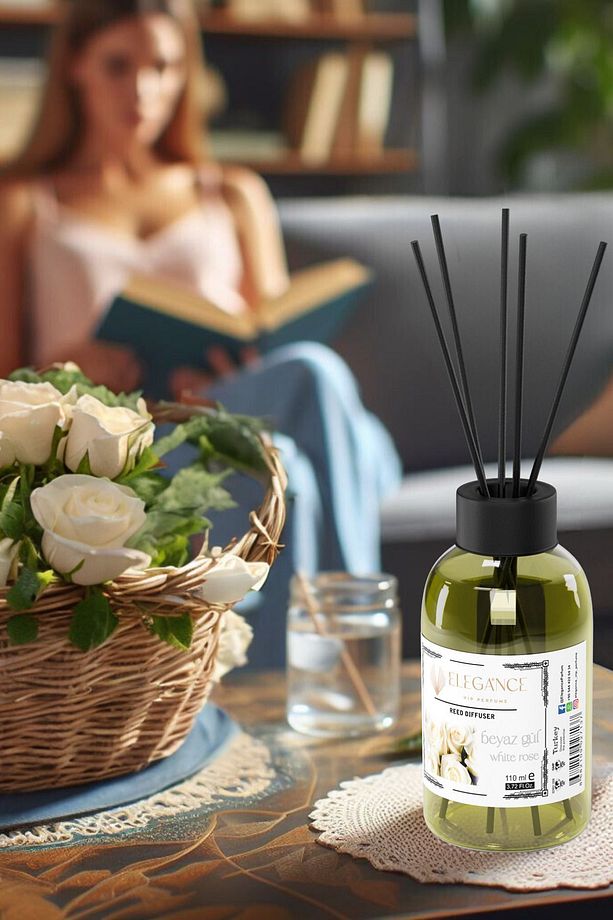 Beyaz Gül Reed Diffuser Bambu Çubuklu Oda Kokusu (110 Ml) - 9